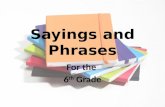 Sayings and Phrases