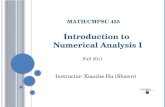 Introduction to  Numerical Analysis I