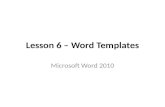 Lesson 6 – Word Templates