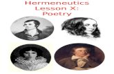 Hermeneutics Lesson X: Poetry