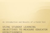 Using Student Learning Objectives to Measure Educator Effectiveness