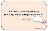 Alternative approaches to teaching key language at KS3/KS4