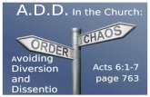 A.D.D. I n  the Church: