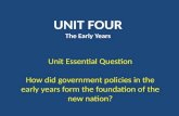 UNIT FOUR The Early Years