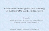 Observations and Magnetic Field Modeling of the Flare/CME Event on 2010 April 8