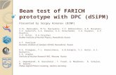 Beam test of FARICH prototype with DPC ( dSiPM )