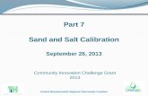 Part 7 Sand and Salt  Calibration September 26, 2013