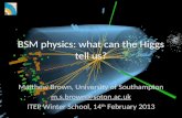 BSM  p hysics: what can the Higgs tell us?