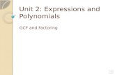 Unit 2: Expressions and Polynomials