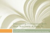 Discussing Instruction with Your Teachers: A How To