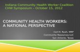 Community Health Workers:  a  National Perspective