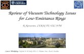 Review of Vacuum Technology Issues for Low- Emittance  Rings R .Kersevan , CERN-TE-VSC-IVM