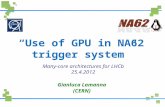 “ Use of  GPU in NA62 trigger system”
