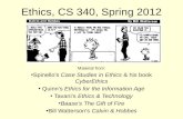Ethics, CS 340,  Spring 2012