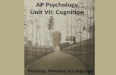 AP Psychology Unit VII: Cognition