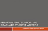 Preparing and Supporting Graduate Student Writers
