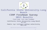 California State University-Long Beach  CIRP Freshman Survey   2013 Results