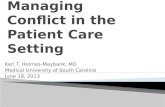 Managing Conflict in the Patient Care Setting