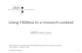 Using FRBRoo  in a  research context