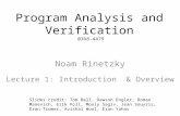 Program Analysis and Verification   0368-4479