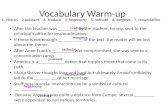 Vocabulary Warm-up