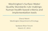 Cheryl Niemi Washington Department of Ecology Spokane River Forum March 27, 2013