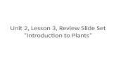 Unit 2, Lesson 3, Review Slide Set “Introduction to Plants”