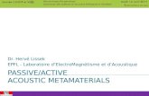 Passive/Active  Acoustic metamaterials