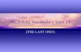 ACT/SAT Vocabulary Unit 15