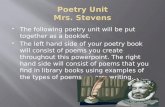 Poetry Unit Mrs. Stevens
