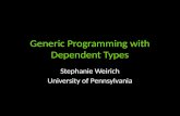 Generic Programming with Dependent Types