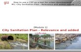[ Module 1] City Sanitation Plan - Relevance  and added  values