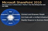 Microsoft SharePoint 2010 The  Business Collaboration Platform  for the Enterprise and the Web