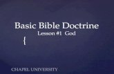 Basic Bible  Doctrine Lesson #1  God