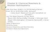 Chapter 4: Chemical Reactions & Solution Stoichiometry