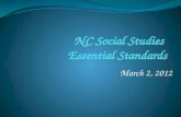 NC Social Studies  Essential Standards