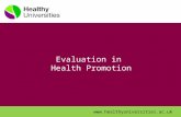 Evaluation in  Health Promotion