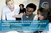 Putting principles into practice: Student engagement and partnership in teaching and learning