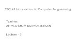 CSC141 Introduction  to Computer Programming