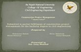 An  Najah  National University Collage  Of  Engineering Civil Engineering Department