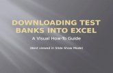 Downloading  test banks  into  excel