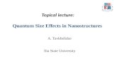 Topical lecture: Quantum  Size Effects in Nanostructures