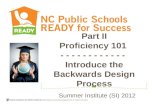 Part II Proficiency 101  - - - - - - - - - - - -  Introduce the Backwards Design Process