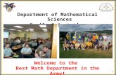 Department of Mathematical Sciences Family Orientation