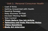 Unit 1:  Personal Consumer Health