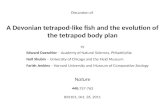 Discussion of  A Devonian tetrapod-like fish and the evolution of the tetrapod body plan by