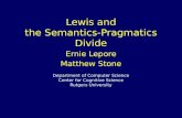 Lewis and t he  Semantics-Pragmatics Divide