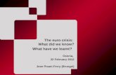 The euro crisis:  What did we know? What have we learnt?   Oxonia ,  22 February 2012