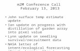 m2M Conference Call  February 13, 2013