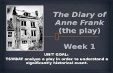 The Diary of Anne Frank (the play) Week 1